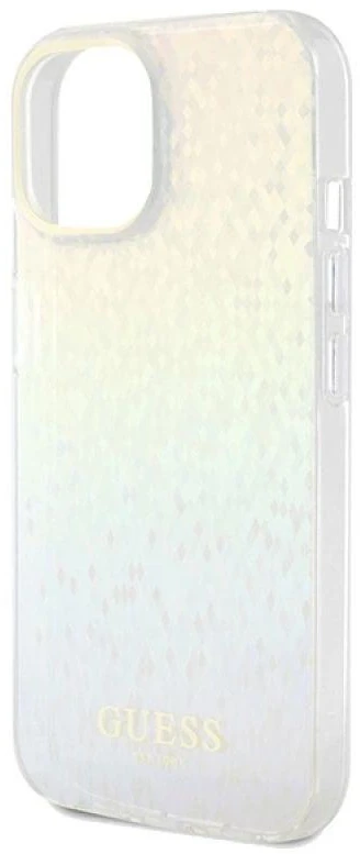 Guess GUHCP14SHDECMI Apple iPhone 14 / 15 / 13 6.1″ kietas dėklas IML Faceted Mirror Disco Iridesc