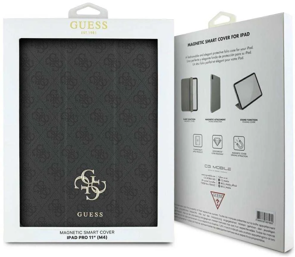 Guess GUFC11PM24PS4SGK Apple iPad Pro 11″ 2024 juodos spalvos Magnetic 4G Big Logo