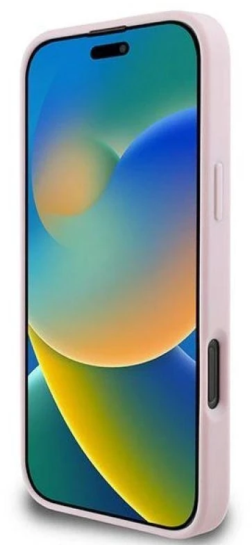 Guess GUHMP15XPGHSMMP Apple iPhone 15 Pro Max 6.7″ rožinės spalvos kietas dėklas Grained Ring MagSafe