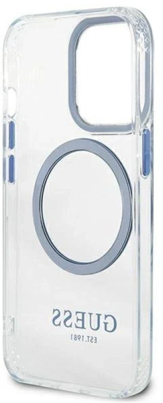 Dėklas Guess GUHMP13LHTRMB iPhone 13 Pro / 13 6,1" mėlyna/mėlynas hard case Metal Outline Magsafe