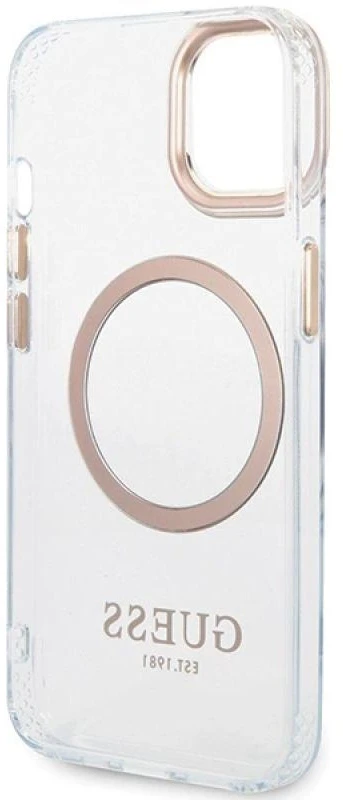 Guess dėklas, skirtas iPhone 15 Plus 6,7 GUHMP15MHTRMD auksinis HC Magsafe Metal Outline
