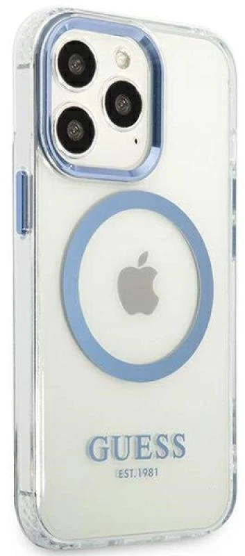 Dėklas Guess GUHMP13LHTRMB iPhone 13 Pro / 13 6,1" mėlyna/mėlynas hard case Metal Outline Magsafe