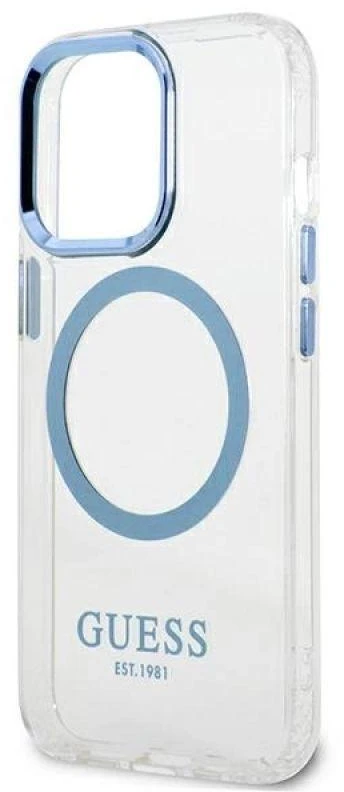 Dėklas Guess GUHMP13LHTRMB iPhone 13 Pro / 13 6,1" mėlyna/mėlynas hard case Metal Outline Magsafe