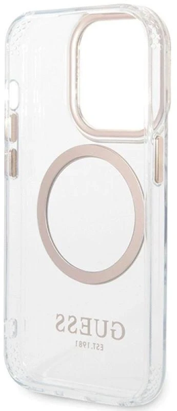 Guess dėklas, skirtas iPhone 15 6,1 GUHMP15SHTRMD auksinis HC Magsafe Metal Outline