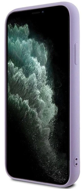 Guess GUHCN61PSFDGSU Apple iPhone 11 / Xr 6.1″ violetinės spalvos kietas dėklas Sequin Script Metal