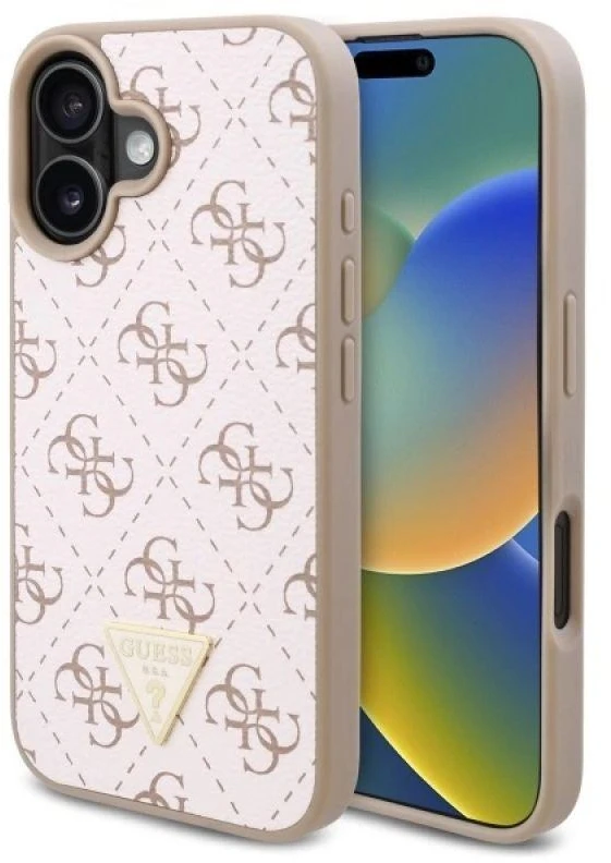Guess GUHCP16MPG4GPH Apple iPhone 16 Plus 6.7″ baltos spalvos kietas dėklas New 4G Triangle