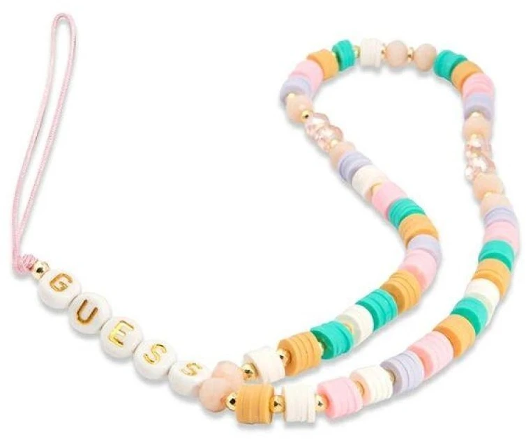 Guess virvelė telefonui GUSTFLWP rožinės spalvos Heishi Beads