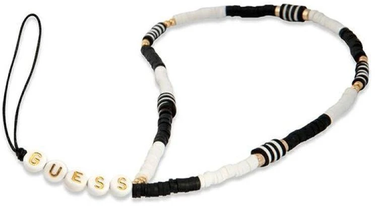 Guess pendant GUSTBCKH virvelė telefonui juodos spalvos-baltos spalvos Heishi Beads