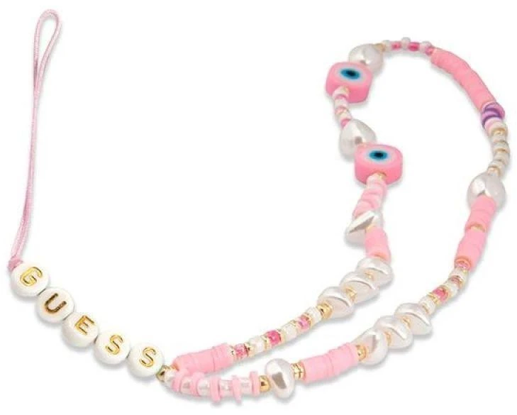 Guess virvelė telefonui GUSTSHPP rožinės spalvos Beads Shell