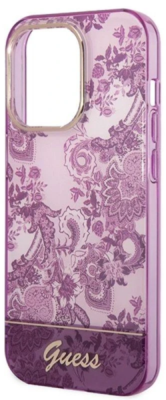 Dėklas GUESS GUHCP14XHGPLHF IPHONE 14 PRO MAX 6,7 colių FUCHSJA / FUSCHIA PORCELAN KOLEKCIJA