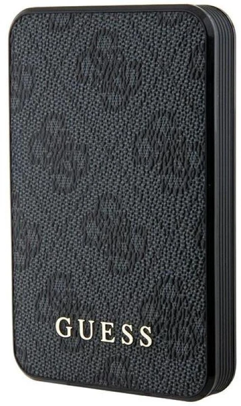 Guess Powerbank 15W GUPB5LP4GEGK 5000mAh juodos spalvos 4G odinis metalinis logotipas