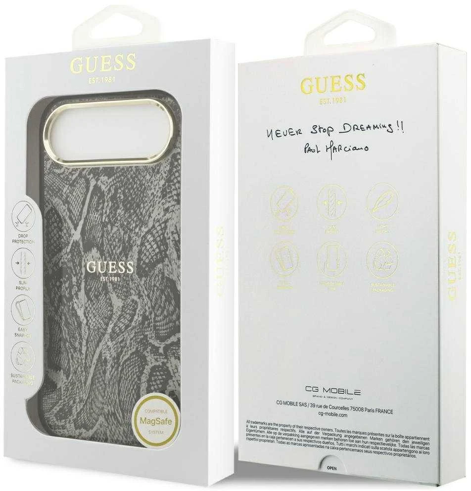 Guess Python Pattern MagSafe dėklas skirtas Apple iPhone Air juodos spalvos