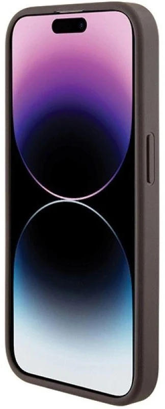 Dėklas GUESS GUHCP15LPGS4TDW IPHONE 15 PRO 6.1 "BROWN/BROWN HARDCASE GRIP STAND 4G TRIANGLE STRASS