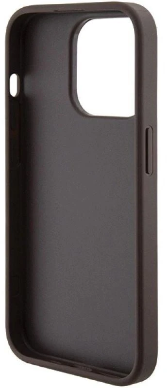 Dėklas GUESS GUHCP15LPGS4TDW IPHONE 15 PRO 6.1 "BROWN/BROWN HARDCASE GRIP STAND 4G TRIANGLE STRASS