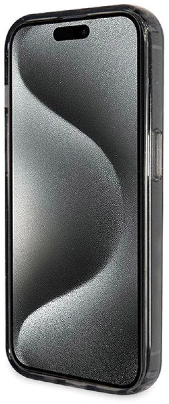 Dėklas GUESS GUHMP13LHRSGSK IPHONE 13 PRO / 13 6.1 "Juodas / Juodas HARDCASE RING STAND SCRIPT GLITTER MAGSAFE