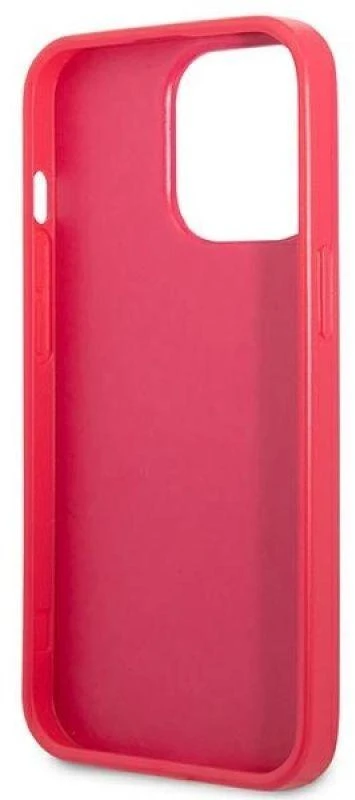 Guess GUHCP13LPS4MF Apple iPhone 13 Pro / 13 6,1″ rožinės spalvos kietas dėklas Saffiano 4G Small Metal Logo