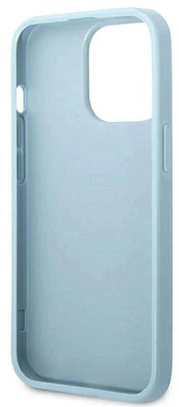 Guess GUHCP13XPS4MB Apple iPhone 13 Pro Max 6,7″ mėlynas kietas dėklas Saffiano 4G Small Metal Logo