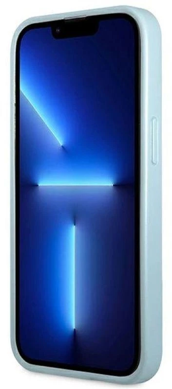 Guess GUHCP13XPS4MB Apple iPhone 13 Pro Max 6,7″ mėlynas kietas dėklas Saffiano 4G Small Metal Logo