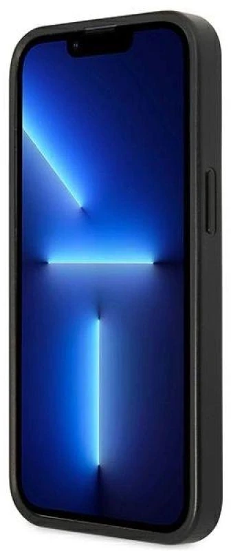 Guess GUHCP13LPS4MK Apple iPhone 13 Pro / 13 6,1″ juodos spalvos kietas dėklas Saffiano 4G Small Metal Logo