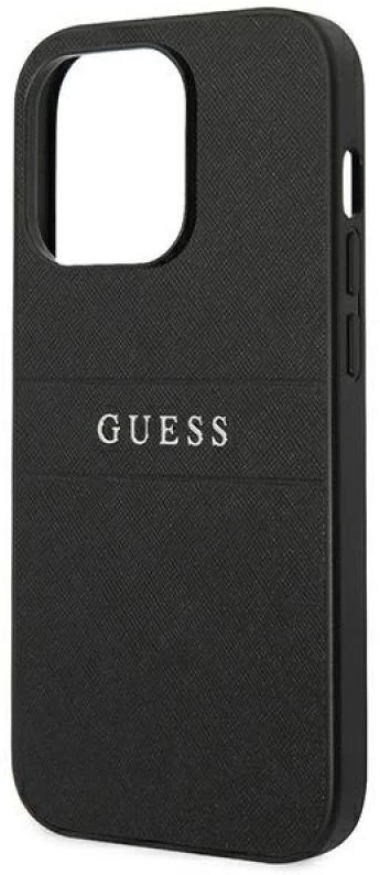 Dėklas Guess GUHCP14LPSASBBK Apple iPhone 14 Pro 6,1″ juodos spalvos Saffiano Strap