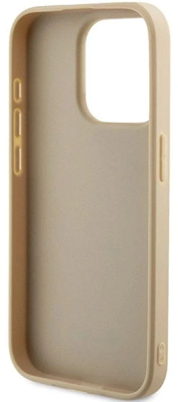Dėklas GUESS GUHCP15LPSAIRD IPHONE 15 PRO 6.1 "GOLD / GOLD HARDCASE SAFFIANO IRIDESCENT SCRIPT