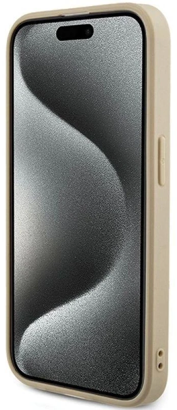 Dėklas GUESS GUHCP15LPSAIRD IPHONE 15 PRO 6.1 "GOLD / GOLD HARDCASE SAFFIANO IRIDESCENT SCRIPT