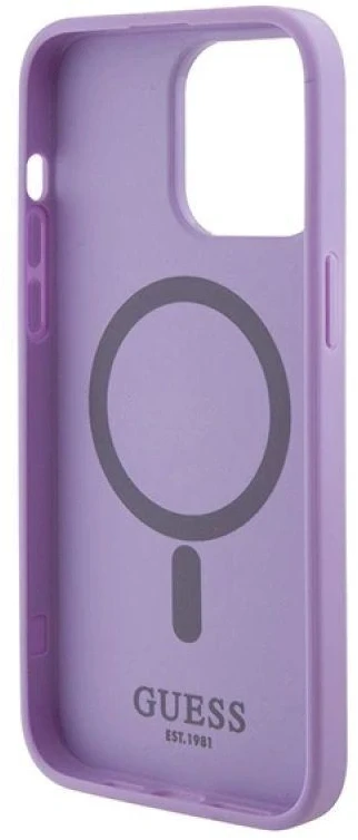Dėklas GUESS GUHMP15LPSAHMCU IPHONE 15 PRO 6.1 "PURPLE/PURPLE HARDCASE SAFFIANO MAGSAFE