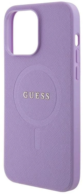 Dėklas GUESS GUHMP15LPSAHMCU IPHONE 15 PRO 6.1 "PURPLE/PURPLE HARDCASE SAFFIANO MAGSAFE