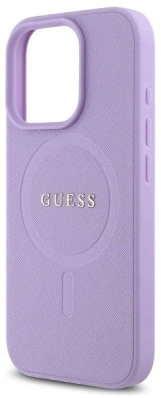 Guess GUHMP16LPSAHMCU Apple iPhone 16 Pro 6.3″ violetinės spalvos kietas dėklas Saffiano MagSafe