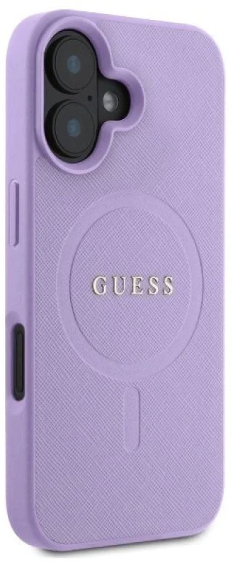 Guess GUHMP16SPSAHMCU Apple iPhone 16 6.1″ violetinės spalvos kietas dėklas Saffiano MagSafe