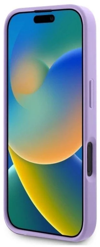 Guess GUHMP16SPSAHMCU Apple iPhone 16 6.1″ violetinės spalvos kietas dėklas Saffiano MagSafe