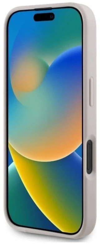 Guess GUHMP16SPSAPSMEP Apple iPhone 16 6.1″rožinės spalvos kietas dėklas Saffiano Peony Classic Logo MagSafe