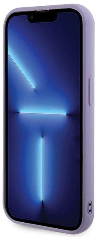 Guess GUHCP15LPSFDGSU iPhone 15 Pro 6.1″violetinės spalvos kietas dėklas Sequin Script Metal