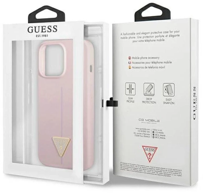 Dėklas Guess Silicone Triangle Case for iPhone 13 Pro / 13 6.1" - Violetinė