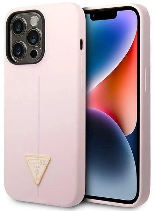 Dėklas Guess Silicone Triangle iPhone 14 Pro 6.1" Case - Violetinė