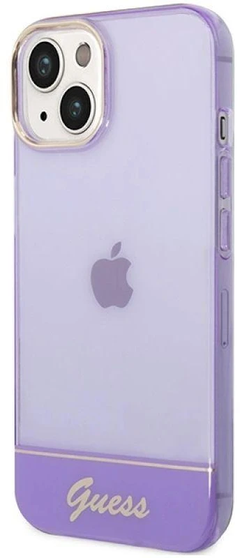 Guess GUHCP14SHGCOU Apple iPhone 14 / 15 / 13 6.1" dėklas telefonui violetinės spalvos hardcase Translucent