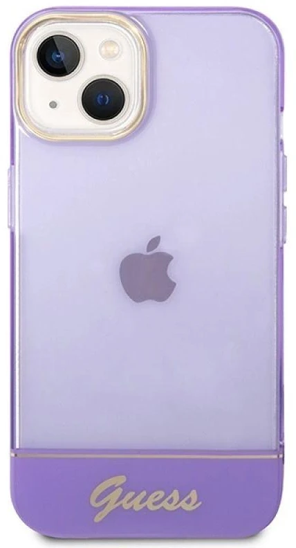 Guess GUHCP14SHGCOU Apple iPhone 14 / 15 / 13 6.1" dėklas telefonui violetinės spalvos hardcase Translucent