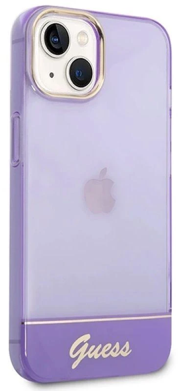 Guess GUHCP14SHGCOU Apple iPhone 14 / 15 / 13 6.1" dėklas telefonui violetinės spalvos hardcase Translucent