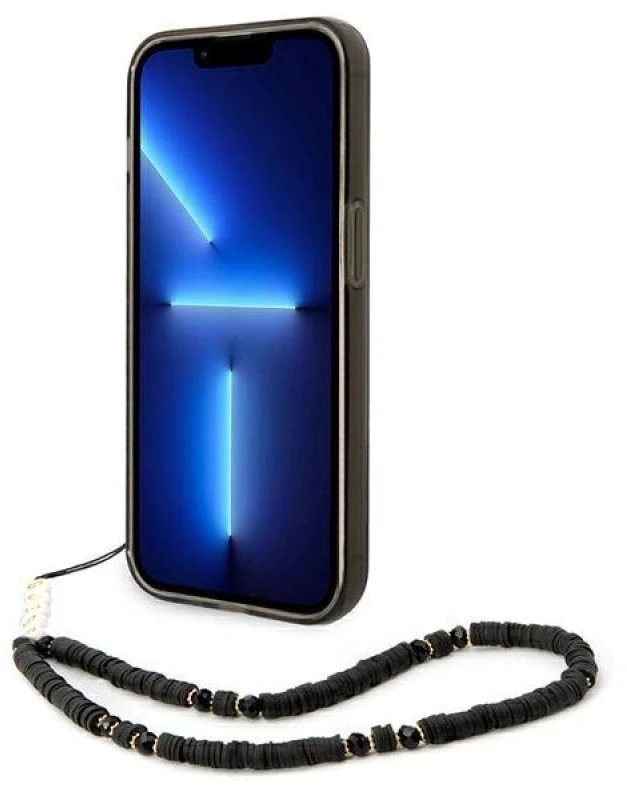Dėklas Guess GUHCP14LHGCOHK Apple iPhone 14 Pro 6,1″ juodos spalvos hardcase Translucent Pearl Strap