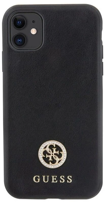 Dėklas GUESS GUHCN61PS4DGPK IPHONE 11 / XR 6.1 "Juodas / Juodas HARDCASE STRASS METAL LOGO