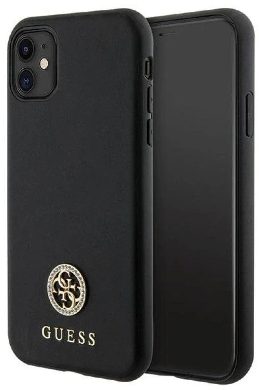 Dėklas GUESS GUHCN61PS4DGPK IPHONE 11 / XR 6.1 "Juodas / Juodas HARDCASE STRASS METAL LOGO