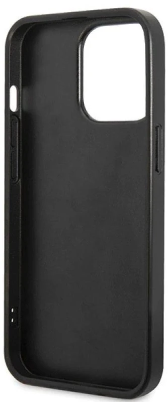 Guess GUHCP13LPS4DGPK Apple iPhone 13 Pro 6.1″ juodos spalvos kietas dėklas Strass Metal Logo