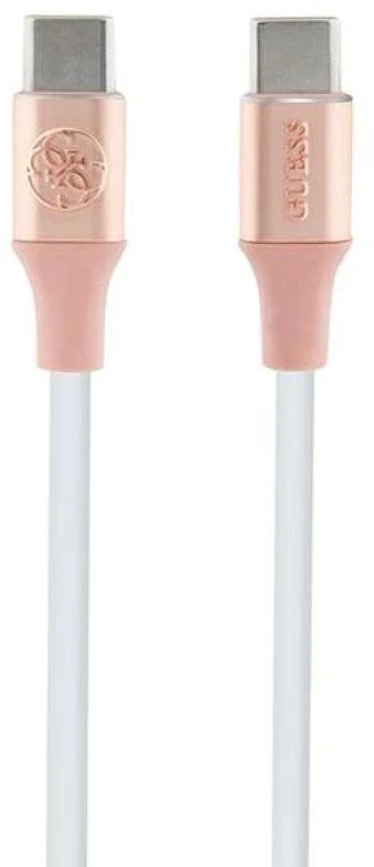Guess GUCCLALRGDP kabelis USB-C – USB-C1.5m Fast Charging rožinės spalvos Ebossed Logo