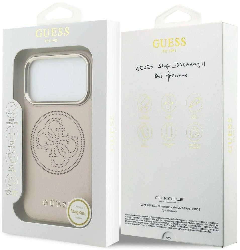 „Guess“ perforuotas 4G „MagSafe“ dėklas, skirtas „iPhone 17 Pro“ - Rožinė