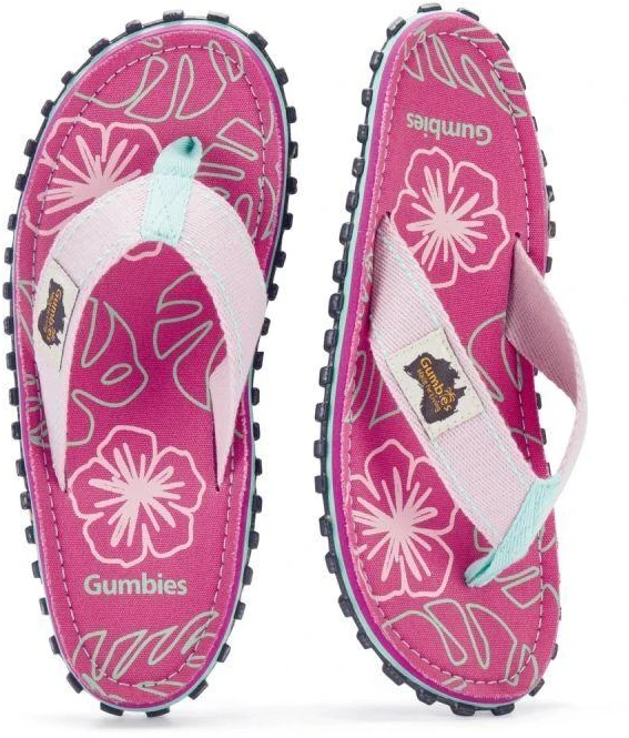 Gumbies moteriškos šlepetės per pirštą ISLANDER FLIP-FLOP BLUSH HIBISCUS