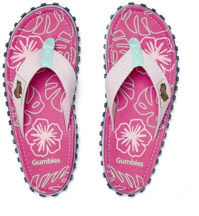 Gumbies moteriškos šlepetės per pirštą ISLANDER FLIP-FLOP BLUSH HIBISCUS