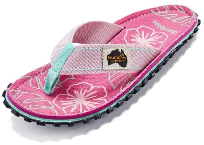 Gumbies moteriškos šlepetės per pirštą ISLANDER FLIP-FLOP BLUSH HIBISCUS