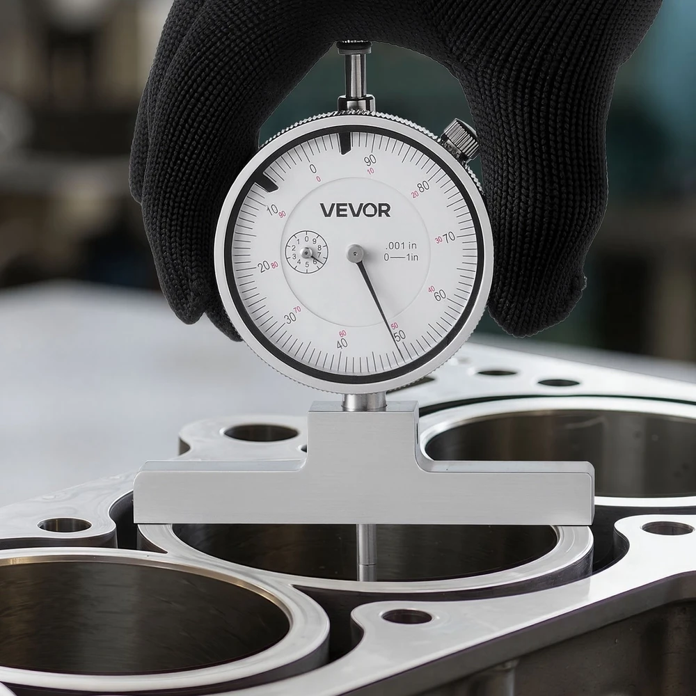 VEVOR Gylio mikrometro matuoklis griovelių, pakopų, skylių gyliui matuoti, tikslus mechaninis įrankis su 0-558.8 mm diapazonu, lengvai skaitoma skalė, gylio matavimo rinkinys, matavimo prietaisas
