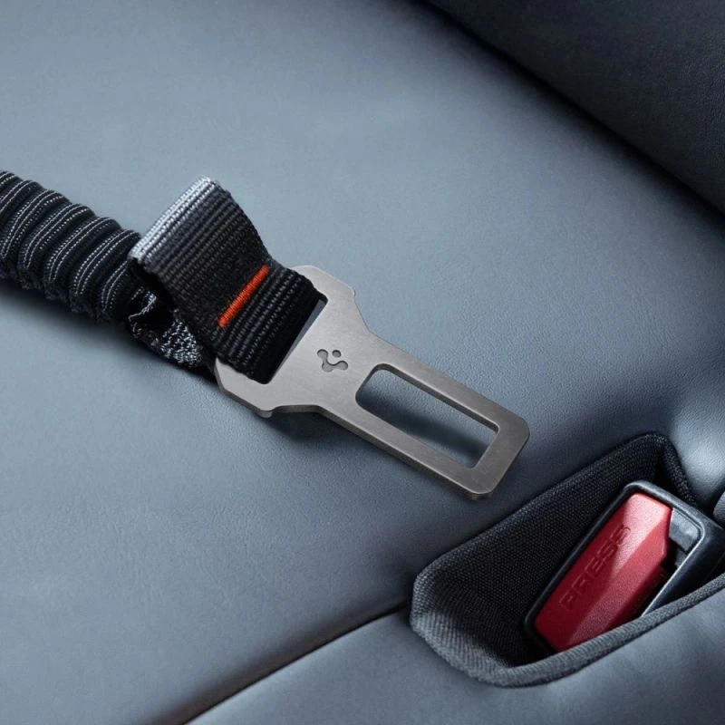 Spigen PS100 Universal Car Seat Belt Holder for pets juodos spalvos