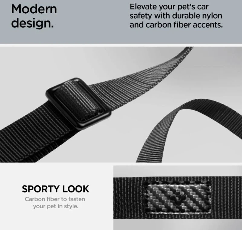 Spigen PS100 Universal Car Seat Belt Holder for pets juodos spalvos